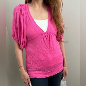 Barbie Pink Series! 💗 Banana Republic Hot Pink Thin Sweater Top | Large